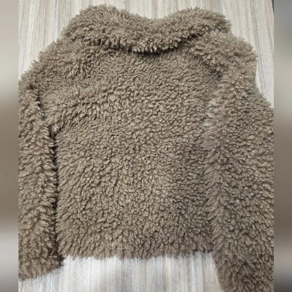 Zara Women's Cozy Tan Teddy Jacket - Picture 8 of 10